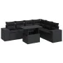 Set de sofás de jardín 7 pzas con cojines ratán sintético negro by , Garden sets - Ref: Foro24-3326806, Price: 525,71 €, Disc...