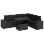 Set de sofás de jardín 7 pzas con cojines ratán sintético negro by , Garden sets - Ref: Foro24-3326806, Price: 527,34 €, Disc...