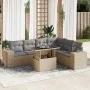Set sofás de jardín 7 piezas y cojines ratán sintético beige by , Garden sets - Ref: Foro24-3326810, Price: 537,37 €, Discoun...