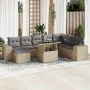 Set de sofás de jardín con cojines 9 pzas ratán sintético beige by , Garden sets - Ref: Foro24-3326850, Price: 632,02 €, Disc...