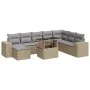 Set de sofás de jardín con cojines 9 pzas ratán sintético beige by , Garden sets - Ref: Foro24-3326850, Price: 632,02 €, Disc...