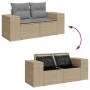 Set de sofás de jardín con cojines 9 pzas ratán sintético beige by , Garden sets - Ref: Foro24-3326850, Price: 632,02 €, Disc...
