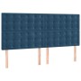 Estructura cama con cabecero terciopelo azul oscuro 180x200 cm