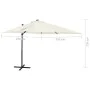 Gartenschirm mit ausladendem Stiel und LED-Lichtern, Sandfarben, 250 cm. von vidaXL, Sonnenschirme - Ref: Foro24-312320, Prei...