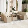 Juego de sofás jardín con cojines beige 10 pzas ratán sintético de , Conjuntos de jardín - Ref: Foro24-3326859, Precio: 785,6...