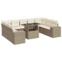 Juego de sofás jardín con cojines beige 10 pzas ratán sintético de , Conjuntos de jardín - Ref: Foro24-3326859, Precio: 785,6...