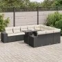 Set de sofás de jardín 11 pzas y cojines ratán sintético negro by , Garden sets - Ref: Foro24-3326867, Price: 748,69 €, Disco...