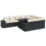 Set de sofás de jardín 11 pzas y cojines ratán sintético negro von , Gartensets - Ref: Foro24-3326867, Preis: 746,63 €, Rabat...