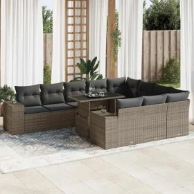 Set de sofás de jardín 11 pzas y cojines ratán sintético gris von , Gartensets - Ref: Foro24-3326871, Preis: 773,71 €, Rabatt: %