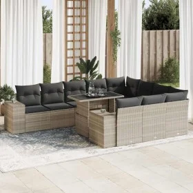 Set de sofás de jardín 11 pzas y cojines ratán sintético gris von , Gartensets - Ref: Foro24-3326873, Preis: 897,86 €, Rabatt: %