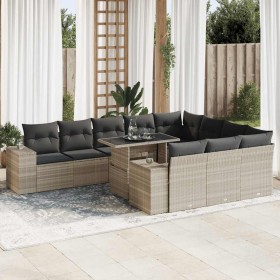 Set de sofás de jardín 11 pzas y cojines ratán sintético gris by , Garden sets - Ref: Foro24-3326873, Price: 879,69 €, Discou...