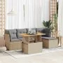 Juego de sofás jardín con cojines 6 pzas ratán sintético beige by , Garden sets - Ref: Foro24-3326915, Price: 400,96 €, Disco...