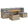 Juego de sofás jardín con cojines 6 pzas ratán sintético beige by , Garden sets - Ref: Foro24-3326915, Price: 400,96 €, Disco...