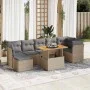 Set de sofás de jardín y cojines 8 piezas ratán sintético beige by , Garden sets - Ref: Foro24-3326957, Price: 531,95 €, Disc...