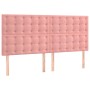 Estructura de cama con cabecero de terciopelo rosa 180x200 cm