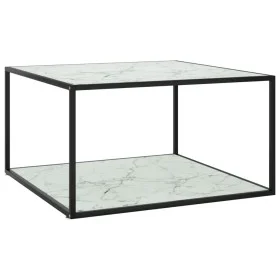 Black coffee table with white marble glass 90x90x50 cm by vidaXL, Coffee table - Ref: Foro24-322913, Price: 83,09 €, Discount: %