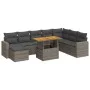 Set de sofás de jardín con cojines 9 pzas ratán sintético gris by , Garden sets - Ref: Foro24-3327077, Price: 582,05 €, Disco...