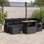 Set de sofás de jardín 7 pzas con cojines ratán sintético negro von , Gartensets - Ref: Foro24-3327170, Preis: 520,08 €, Raba...