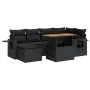 Set de sofás de jardín 7 pzas con cojines ratán sintético negro von , Gartensets - Ref: Foro24-3327170, Preis: 520,08 €, Raba...