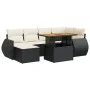 Set de sofás de jardín 7 pzas con cojines ratán sintético negro by , Garden sets - Ref: Foro24-3327283, Price: 476,45 €, Disc...
