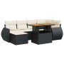 Set de sofás de jardín 7 pzas con cojines ratán sintético negro by , Garden sets - Ref: Foro24-3327283, Price: 475,81 €, Disc...