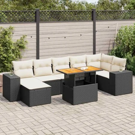 Set de sofás de jardín y cojines 8 piezas ratán sintético negro von , Gartensets - Ref: Foro24-3327402, Preis: 532,09 €, Raba...