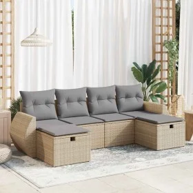 Juego de sofás jardín con cojines 6 pzas ratán sintético beige by , Garden sets - Ref: Foro24-3325625, Price: 379,65 €, Disco...
