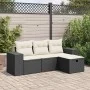 Juego de sofás jardín 4 pzas con cojines ratán sintético negro by , Garden sets - Ref: Foro24-3325652, Price: 265,67 €, Disco...
