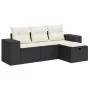 Juego de sofás jardín 4 pzas con cojines ratán sintético negro by , Garden sets - Ref: Foro24-3325652, Price: 265,67 €, Disco...