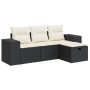 Juego de sofás jardín 4 pzas con cojines ratán sintético negro by , Garden sets - Ref: Foro24-3325652, Price: 265,81 €, Disco...