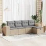 Juego de sofás jardín con cojines 5 pzas ratán sintético beige by , Garden sets - Ref: Foro24-3325665, Price: 348,88 €, Disco...
