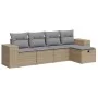 Juego de sofás jardín con cojines 5 pzas ratán sintético beige by , Garden sets - Ref: Foro24-3325665, Price: 348,88 €, Disco...