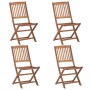 Folding garden chairs, set of 4, made of solid acacia wood. by vidaXL, Garden chairs - Ref: Foro24-313604, Price: 190,28 €, D...