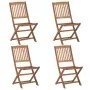 Folding garden chairs, set of 4, made of solid acacia wood. by vidaXL, Garden chairs - Ref: Foro24-313604, Price: 167,42 €, D...