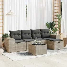 Set de sofás de jardín 6 pzas y cojines ratán sintético gris by , Garden sets - Ref: Foro24-3325678, Price: 408,16 €, Discoun...