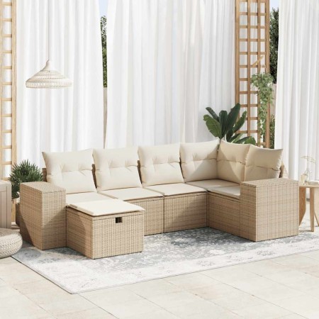 Juego de sofás jardín con cojines 6 pzas ratán sintético beige de , Conjuntos de jardín - Ref: Foro24-3325684, Precio: 497,03...