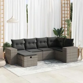 Set de muebles de jardín 6 pzas y cojines ratán sintético gris von , Gartensets - Ref: Foro24-3325686, Preis: 401,07 €, Rabat...