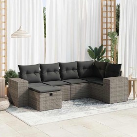 Set de muebles de jardín 6 pzas y cojines ratán sintético gris von , Gartensets - Ref: Foro24-3325686, Preis: 427,43 €, Rabat...