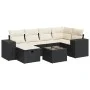 Set de sofás de jardín 7 pzas con cojines ratán sintético negro by , Garden sets - Ref: Foro24-3325692, Price: 445,81 €, Disc...
