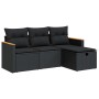 Juego de sofás jardín 4 pzas con cojines ratán sintético negro by , Garden sets - Ref: Foro24-3325891, Price: 288,81 €, Disco...