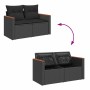 Juego de sofás jardín 4 pzas con cojines ratán sintético negro by , Garden sets - Ref: Foro24-3325891, Price: 288,81 €, Disco...