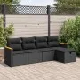 Set de muebles de jardín 5 pzas y cojines ratán sintético negro de , Conjuntos de jardín - Ref: Foro24-3325898, Precio: 333,5...