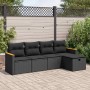 Set de muebles de jardín 5 pzas y cojines ratán sintético negro by , Garden sets - Ref: Foro24-3325898, Price: 352,03 €, Disc...