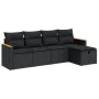 Set de muebles de jardín 5 pzas y cojines ratán sintético negro de , Conjuntos de jardín - Ref: Foro24-3325898, Precio: 333,5...