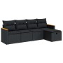 Set de muebles de jardín 5 pzas y cojines ratán sintético negro by , Garden sets - Ref: Foro24-3325898, Price: 352,03 €, Disc...