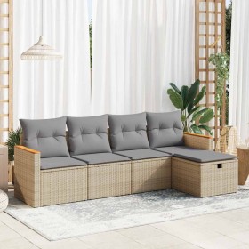 Juego de sofás jardín con cojines 5 pzas ratán sintético beige von , Gartensets - Ref: Foro24-3325902, Preis: 330,02 €, Rabat...
