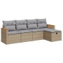 Juego de sofás jardín con cojines 5 pzas ratán sintético beige by , Garden sets - Ref: Foro24-3325902, Price: 330,02 €, Disco...