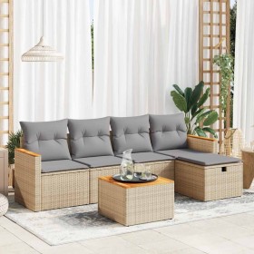 Juego de sofás jardín con cojines 6 pzas ratán sintético beige by , Garden sets - Ref: Foro24-3325909, Price: 368,36 €, Disco...