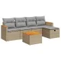 Juego de sofás jardín con cojines 6 pzas ratán sintético beige by , Garden sets - Ref: Foro24-3325909, Price: 355,10 €, Disco...