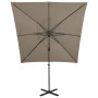 Cantilever parasol with pole and taupe gray LED lights 250 cm by vidaXL, Umbrellas - Ref: Foro24-312323, Price: 180,50 €, Dis...